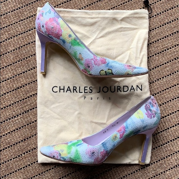 Charles Jourdan Shoes - HOST PICK Charles Jourdan Floral Purple Heels 9.5